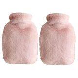 İki ADET SICAK SU TORBASI YAN CEPLİ PEMBE PELUŞ TERMOFOR 27x17x2cm 1 LİTRE