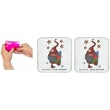 İki ADET YILDIZLI NOEL CÜCESİ CEP SOBASI,EL ISITICI,SICAK SU TORBASI PVC 10x9,5cm