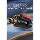 Iki Kameralı Araç Içi Ekranlı, Gece Görüşlü ve G-Sensörlü 1296P Kamera - Ceviz