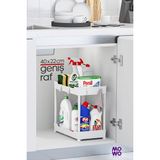 Iki Katlı Beyaz Çok Amaçlı Mutfak ve Banyo Rafı - Ahşap - Bej - Siyah - Seçenek 1