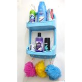 Iki Katlı Mavi Banyo Rafı, Askılı Şampuanlık, 47X27, Paslanmaz, Kolay Montaj - Seçenek 1 - Altın
