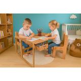 Iki Kişilik Çekmeceli Ahşap Çocuk Oyun & Aktivite Masa ve Takımı - 18MM Ceviz Renk Mdf - Abanoz - Option-1