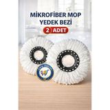 Iki Mikrofiber Döner Başlıklı Mop Yedeği 2 Adet Temizlikte Etkili ve Pratik Kullanım İçin - Antrasit - Seçenek 1