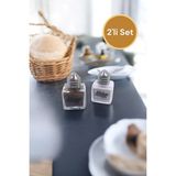 Iki Parça Cam Tuzluk ve Biberlik Seti, 20ML, Şık ve Pratik Tasarım - Seçenek 1