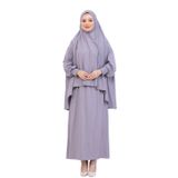 İki Parça Namaz Elbisesi – Uzun Pamuklu Tesettür Giyim Abaya & Başörtüsü Set