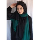 İki Renkli Şifon Şal Zümrüt Siyah