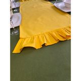 Iki Tarafı Fırfırlı Runner - Sıvı Itici Özlliğe Sahip - Sarı - 40 x 100 cm