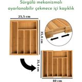 Iki Taraflı Uzayabilen Bambu Çekmece Iç Kaşıklık, Kahverengi - Seçenek 1 - Ahşap - Ceviz