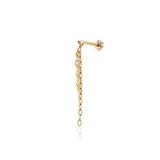 İki Top Ucunda Sallantılı Zincir Tragus Piercing