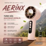 İki Yedi Konsept Aerinx Pembe Şarjlı El Fanı 6 Kademe Turbo Vantilatör Type-C Taşınabilir Sessiz Mini Fan