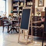 İki Yedi Konsept Ahşap Ayaklı Yazı Tahtası 135,5 cm Menü Panosu Cafe Restoran Workshop Sunum Standı Çok Amaçlı Şık - 1 Adet - Ahşap - Bej