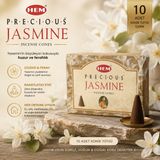 İki Yedi Konsept Hem Precious Jasmine 10 Adet Konik Tütsü Yasemin Kokulu Çiçeksi Aroma Ev Ofis Koku - Çok Renkli - Paket