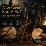 İki Yedi Konsept Kabartmalı Asa Tasarımlı Tükenmez Kalem Fantastik Kalem Dekoratif Hediyelik Kalem Harry Potter - 1 Adet - 0 - Siyah