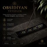 İki Yedi Konsept Obsidiyan Tütsülük, Doğal Taş Tütsü Tabağı, Spiritüel Dekorasyon, Meditasyon ve Yoga Aksesuarı - Çok Renkli - 25,5 cm
