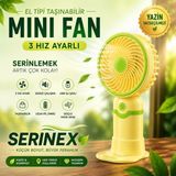 İki Yedi Konsept Serinex Sarı Şarjlı El Fanı Mini Vantilatör USB Taşınabilir Sessiz Masaüstü Fan Modeli - Sarı - Yeşil