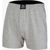İki Yıldız Büyük Beden %100 Pamuklu Penye Boxer - Gri - 5XL