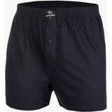 İki Yıldız Büyük Beden %100 Pamuklu Penye Boxer - Siyah - 4XL