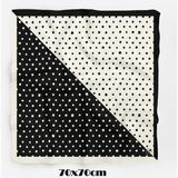 Ikilem Puantiye Desen Saten Bandana 70*70CM Şık ve Zarif Kadın Aksesuarı - Standart - Siyah