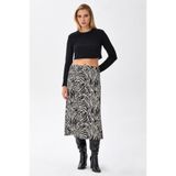 İKİLER Beli Lastikli Midi Boy Etek 256-3500