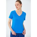 İKİLER V Yaka Kısa Kol Bluz 026-1043