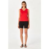 İKİLER V Yaka Kolsuz Basic Bluz 024-1043