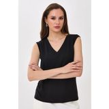 İKİLER V Yaka Mini Kollu Bluz 025-1010