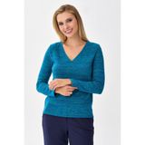 İKİLER V Yaka Uzun Kol Triko Bluz 256-1704