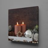 İKİLİ KAHVERENGİ MUM KANVAS TABLO 100x100cm