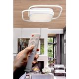 İkili Kare Led Plafonyer Avize Üç Renkli Beyaz Renkli Kumandalı