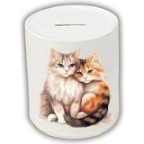 İkili Kedi Baskılı Kumbara - Para Biriktirme Kumbarası