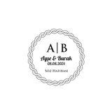 İkili Örgülü Çerçeveli Yuvarlak Mühür Kına Nişan Düğün 3X3 Cm Özel Etiket / 50 Adet Sticker