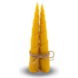 Ikili Şamdan – El Yapımı Doğal Balmumu Spiral Mumlar - 1