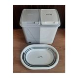 Ikili Set - Bolmeli 60 Lt Kirli Camasir Sepeti Ve Katlanir Camasir Sepeti 2Li 30 30
