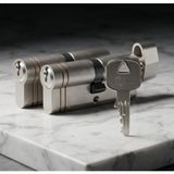 İKİLİ SET Çift tuzaklı çelik takviyeli maymuncukla açılmaya karşı dayanıklı yerli üretim kapı göbeği bareli 5 anahtarlı