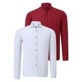 İKİLİ SET G721 DEWBERRY ERKEK GÖMLEK-BEYAZ-BORDO
