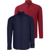 İKİLİ SET G721 DEWBERRY ERKEK GÖMLEK-BORDO-LACİVERT