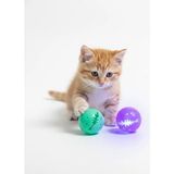 Ikili Set Kedi Oyun Topu - 1 Adet Işıklı & 1 Adet Çıngıraklı Sesli Kedi Oyuncağı
