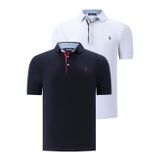 İKİLİ SET T8582 DEWBERRY ERKEK T-SHIRT-LACİVERT-BEYAZ