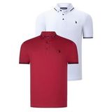 İKİLİ SET T8586 DEWBERRY ERKEK T-SHIRT-BEYAZ-BORDO