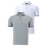 İKİLİ SET T8586 DEWBERRY ERKEK T-SHIRT-BEYAZ-GRİ