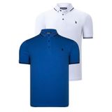 İKİLİ SET T8586 DEWBERRY ERKEK T-SHIRT-BEYAZ-SAKS