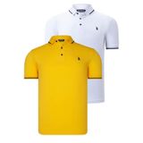 İKİLİ SET T8586 DEWBERRY ERKEK T-SHIRT-BEYAZ-SARI