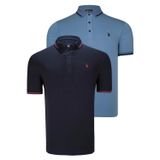 İKİLİ SET T8586 DEWBERRY ERKEK T-SHIRT-LACİVERT-İNDİGO