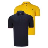 İKİLİ SET T8586 DEWBERRY ERKEK T-SHIRT-LACİVERT-SARI