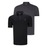 İKİLİ SET T8586 DEWBERRY ERKEK T-SHIRT-SİYAH-ANTRASİT