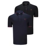 İKİLİ SET T8586 DEWBERRY ERKEK T-SHIRT-SİYAH-LACİVERT