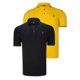 İKİLİ SET T8586 DEWBERRY ERKEK T-SHIRT-SİYAH-SARI