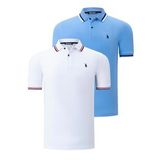 İKİLİ SET T8594 DEWBERRY ERKEK T-SHIRT-BEYAZ-AÇIK MAVİ