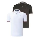 İKİLİ SET T8594 DEWBERRY ERKEK T-SHIRT-BEYAZ-HAKİ