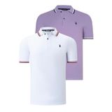 İKİLİ SET T8594 DEWBERRY ERKEK T-SHIRT-BEYAZ-LİLA